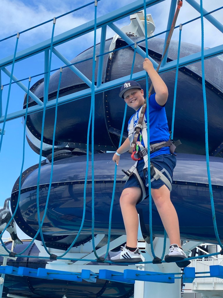 Elijah ropes course on MSC Meraviglia